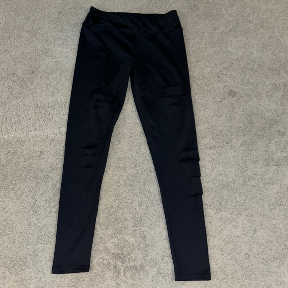 Ripped Black Leggings S